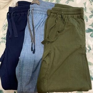 (3) Point Sur Cotton Twill Drawstring Waist Jogger Ankle Pants, 00